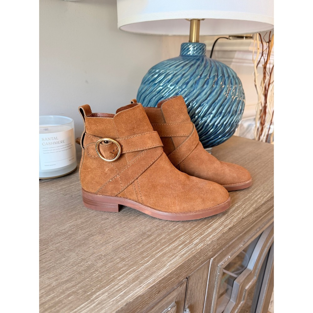 See By Chloé Lyna Suede Ankle Boots Women Ginger 36.5 EU /‎ 6 US